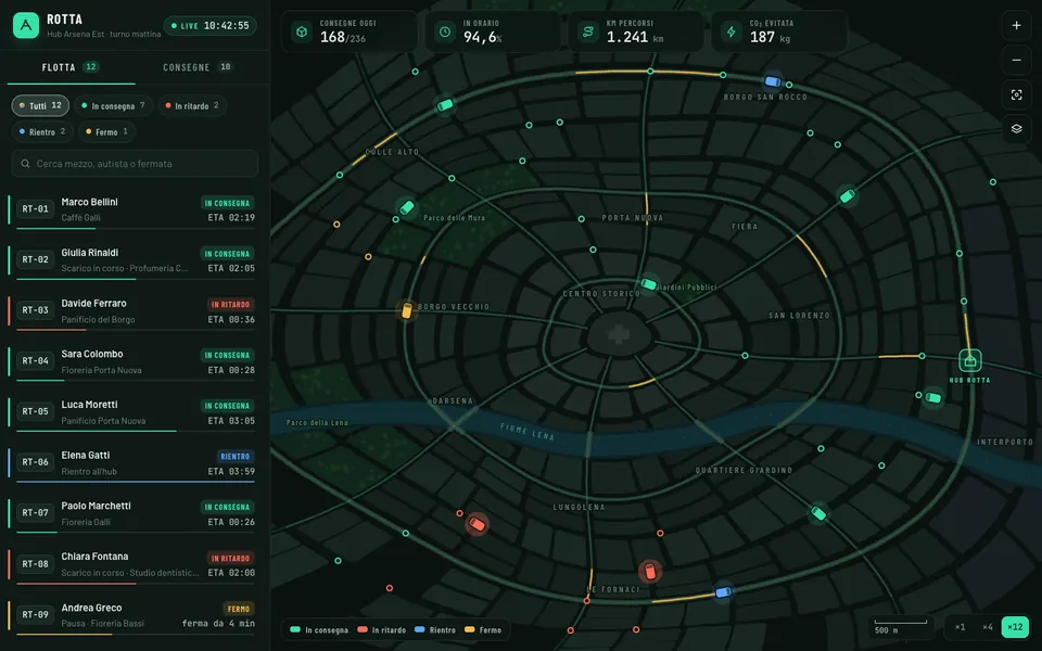 Anteprima del prototipo Rotta: Logistica & tracking